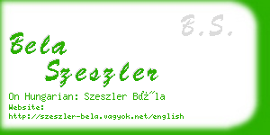 bela szeszler business card